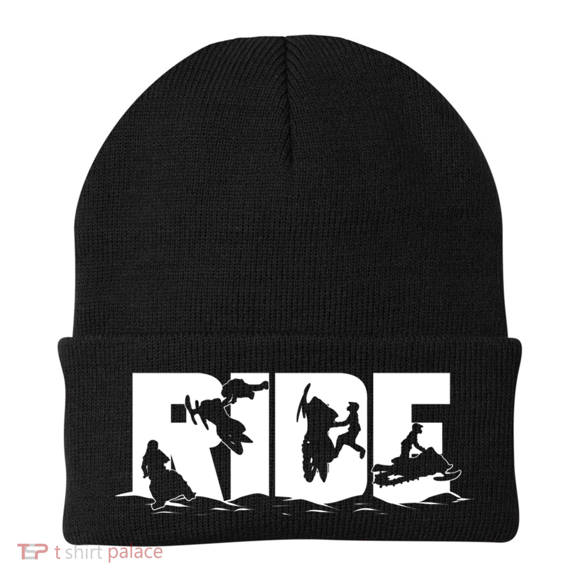 Snowmobile Ride Snowmobiling Winter Sport Gift Beanie