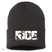 Snowmobile Ride Snowmobiling Winter Sport Gift Sustainable Knit Beanie thumb 0