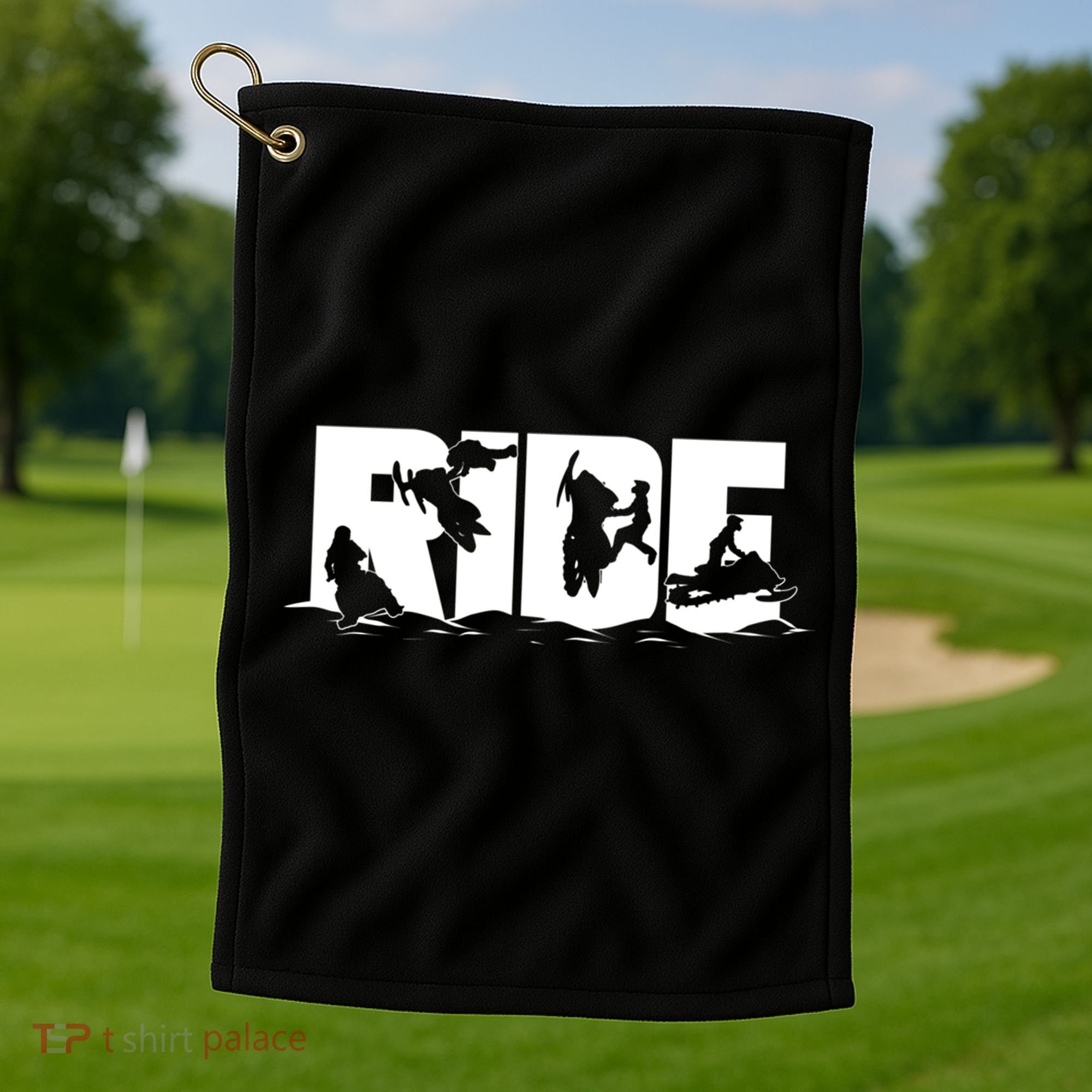 Snowmobile Ride Snowmobiling Winter Sport Gift Golf Towel