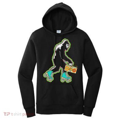 Sasquatch Roller Skater Bigfoot Skate Vintage Roller Skating Gift Women's Hoodie