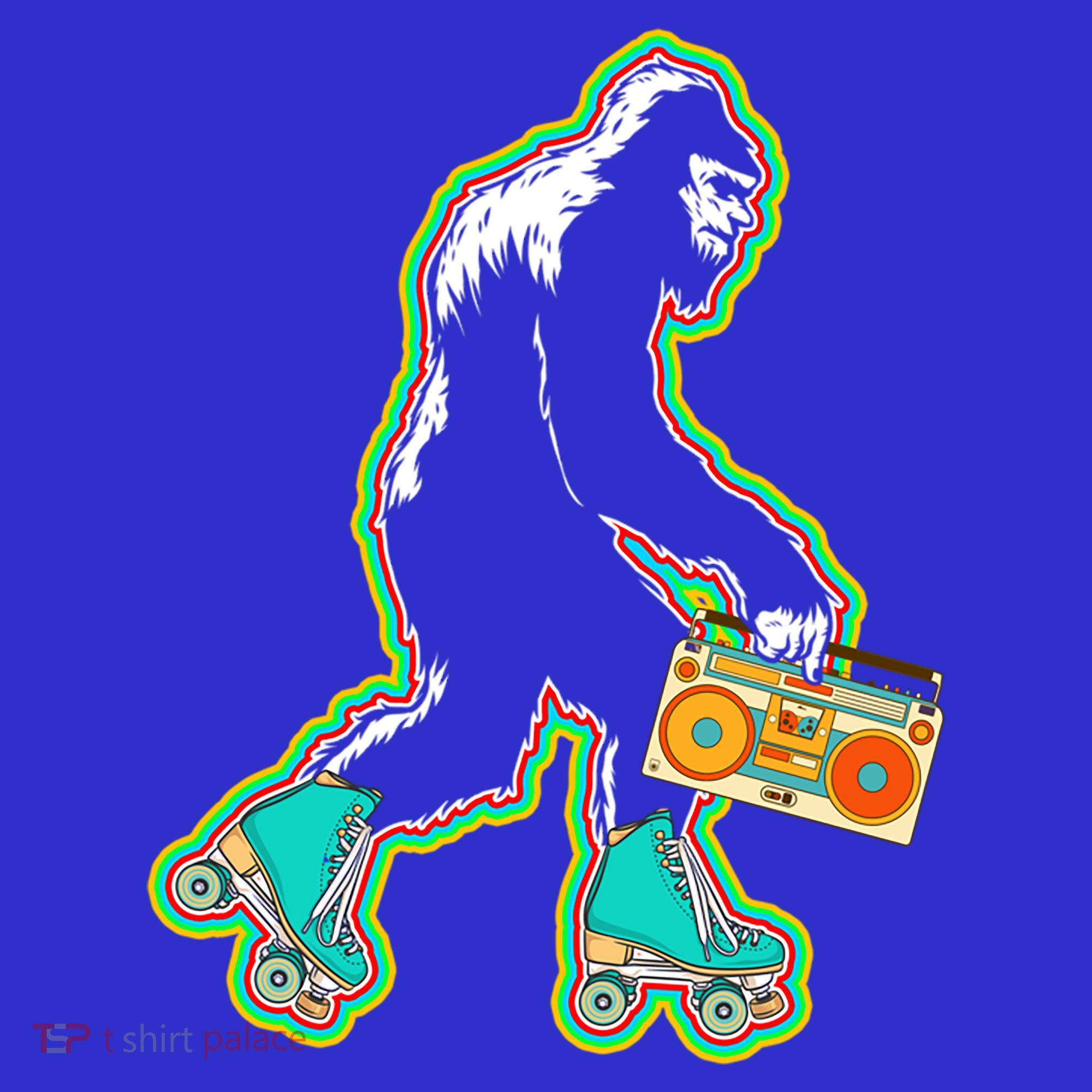 Sasquatch Roller Skater Bigfoot Skate Vintage Roller Skating Gift T-Shirt