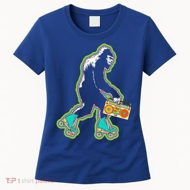 Sasquatch Roller Skater Bigfoot Skate Vintage Roller Skating Gift Women's T-Shirt