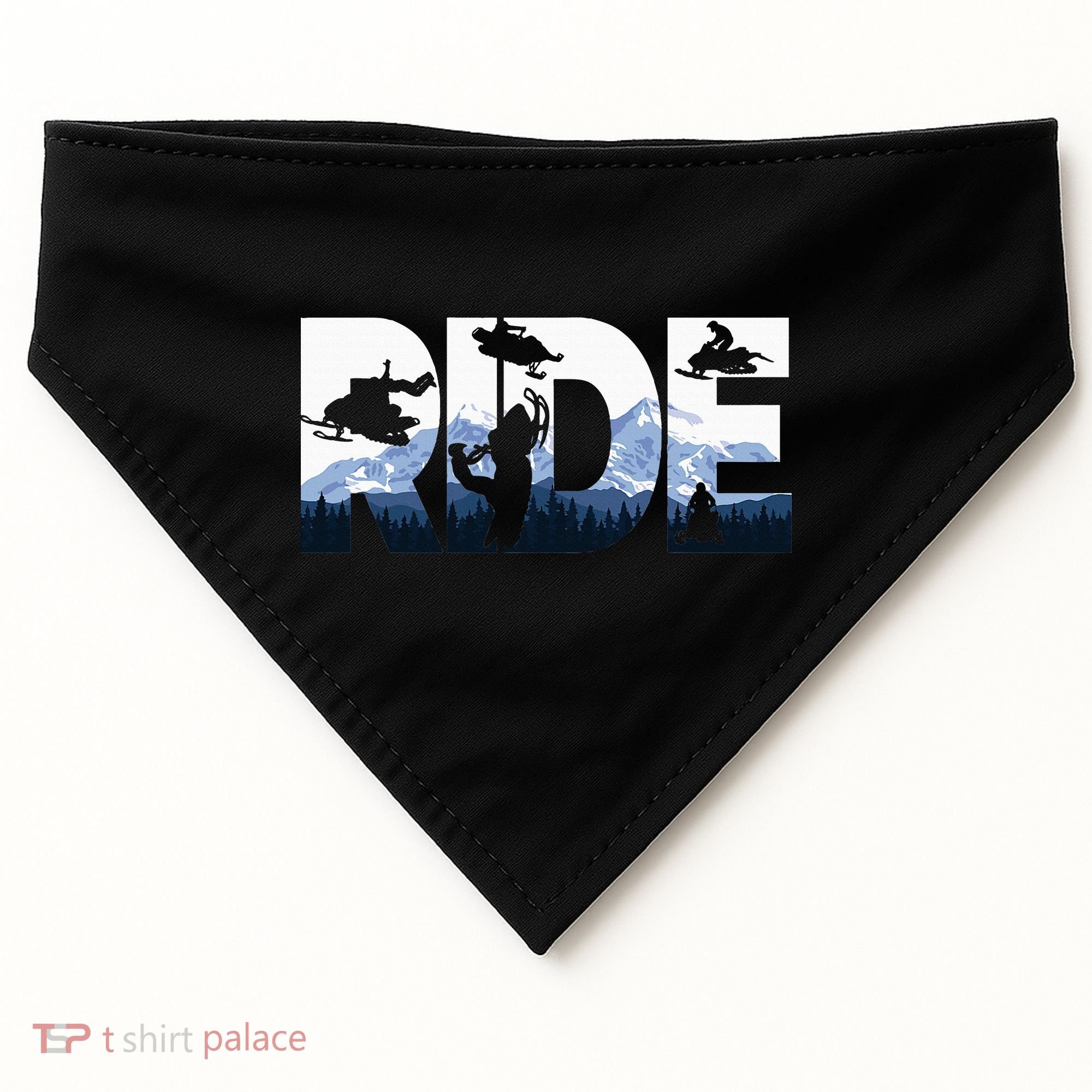 Snowmobile Ride Snow Mountain Snowmobiling Winter Sport USA-Made Doggie Bandana