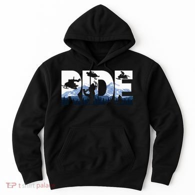 Snowmobile Ride Snow Mountain Snowmobiling Winter Sport Hoodie