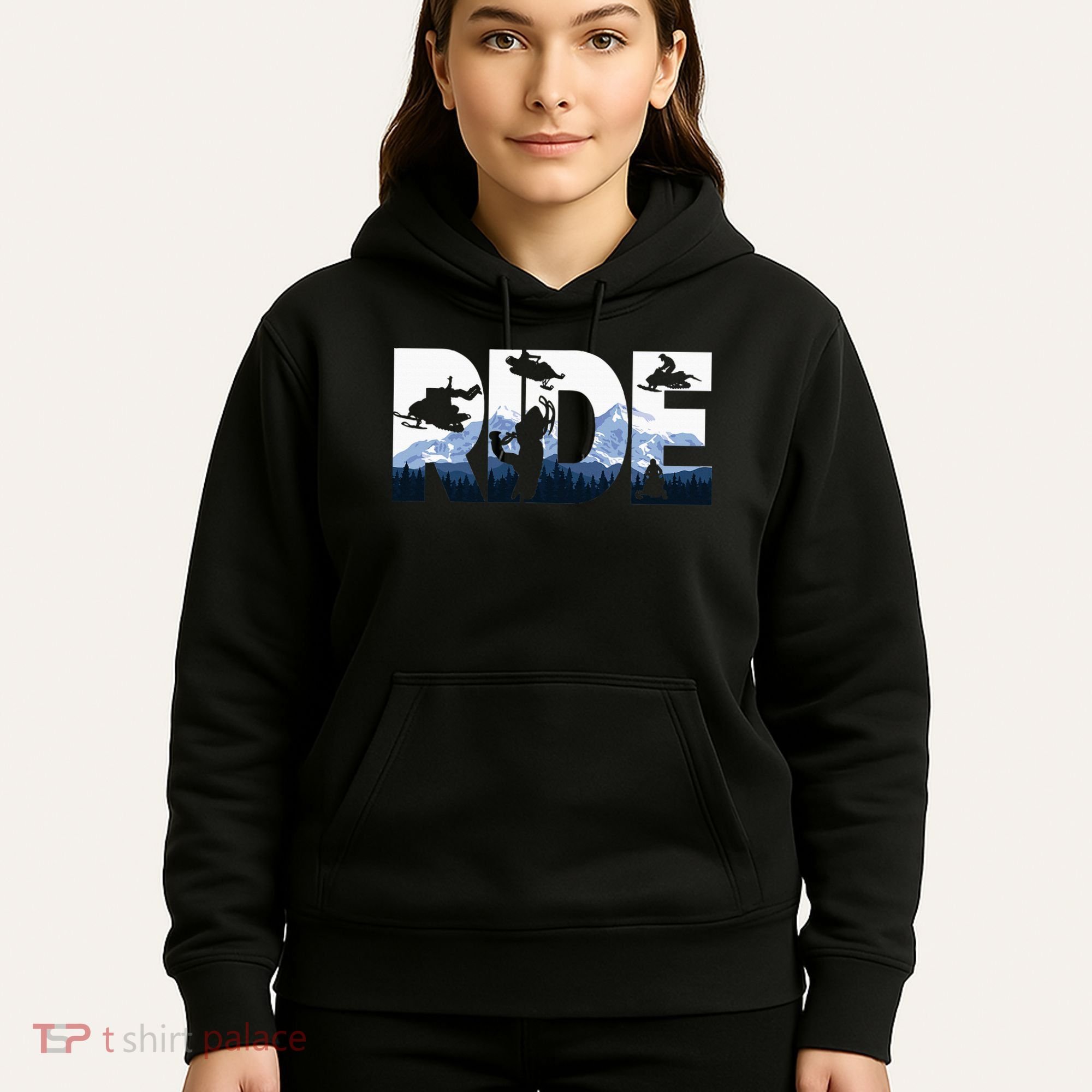 Snowmobile Ride Snow Mountain Snowmobiling Winter Sport Hoodie
