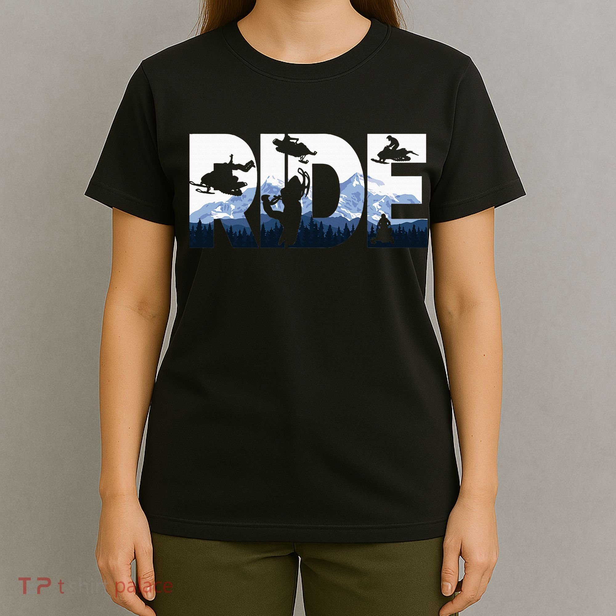 Snowmobile Ride Snow Mountain Snowmobiling Winter Sport T-Shirt