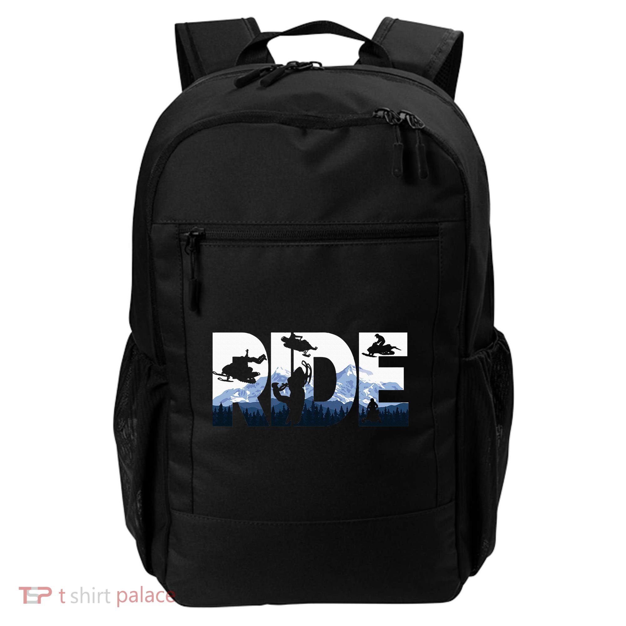 Snowmobile Ride Snow Mountain Snowmobiling Winter Sport Backpack