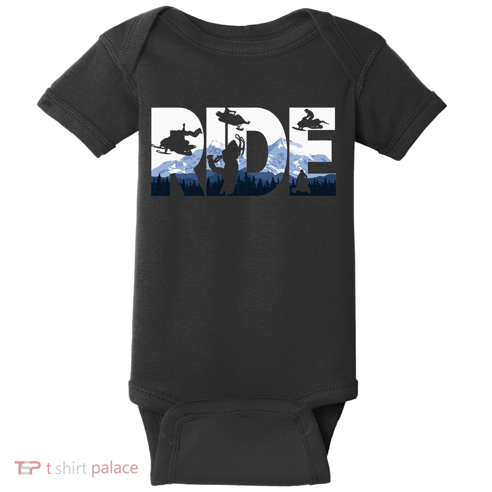 Snowmobile Ride Snow Mountain Snowmobiling Winter Sport Baby Bodysuit