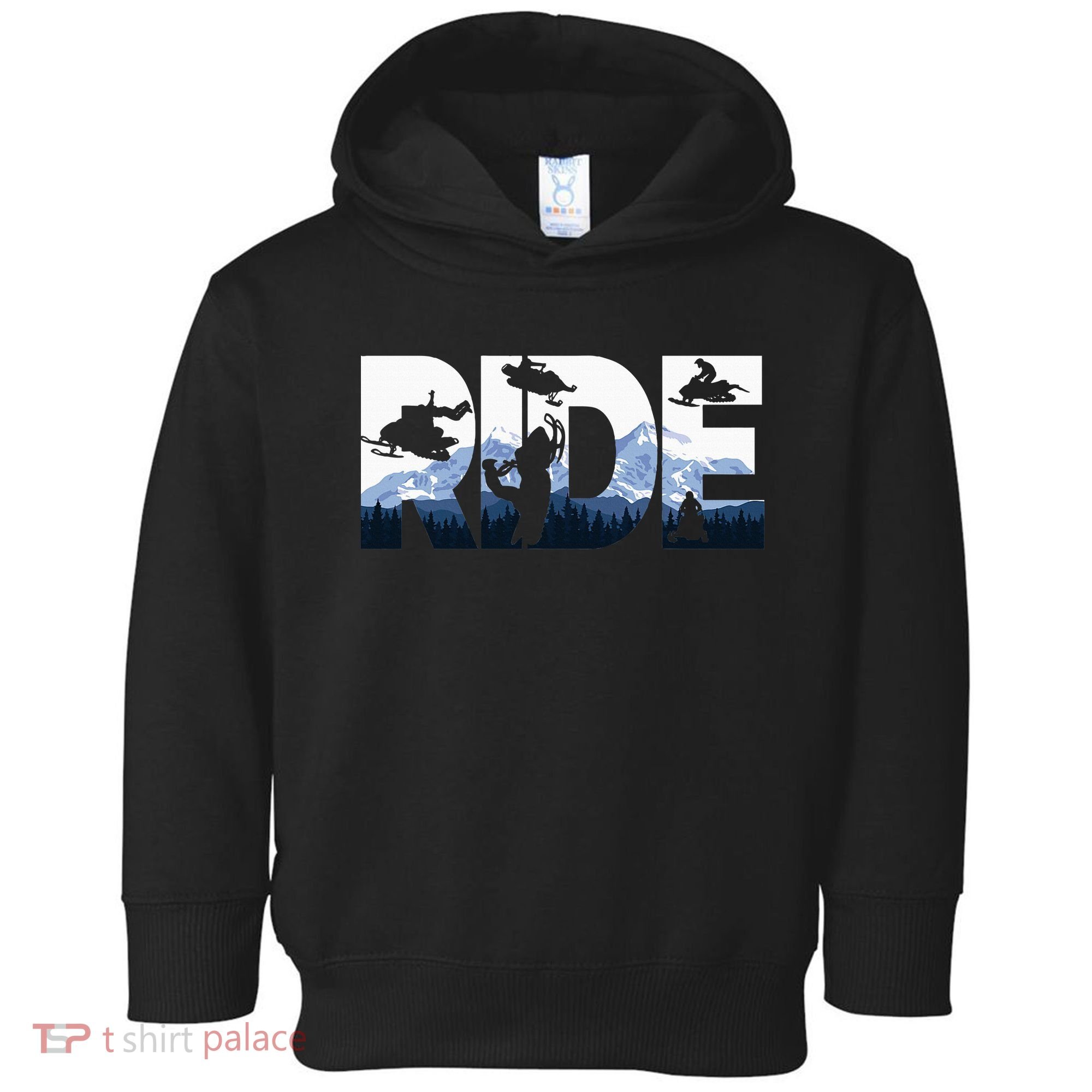 Snowmobile Ride Snow Mountain Snowmobiling Winter Sport Toddler Hoodie
