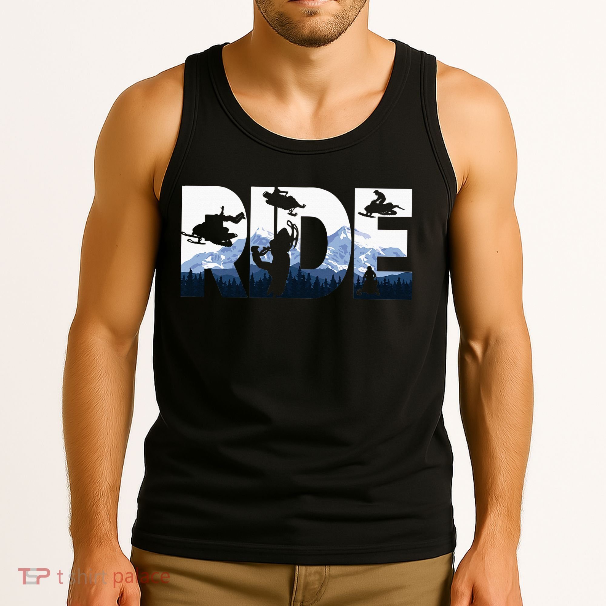 Snowmobile Ride Snow Mountain Snowmobiling Winter Sport Tank Top