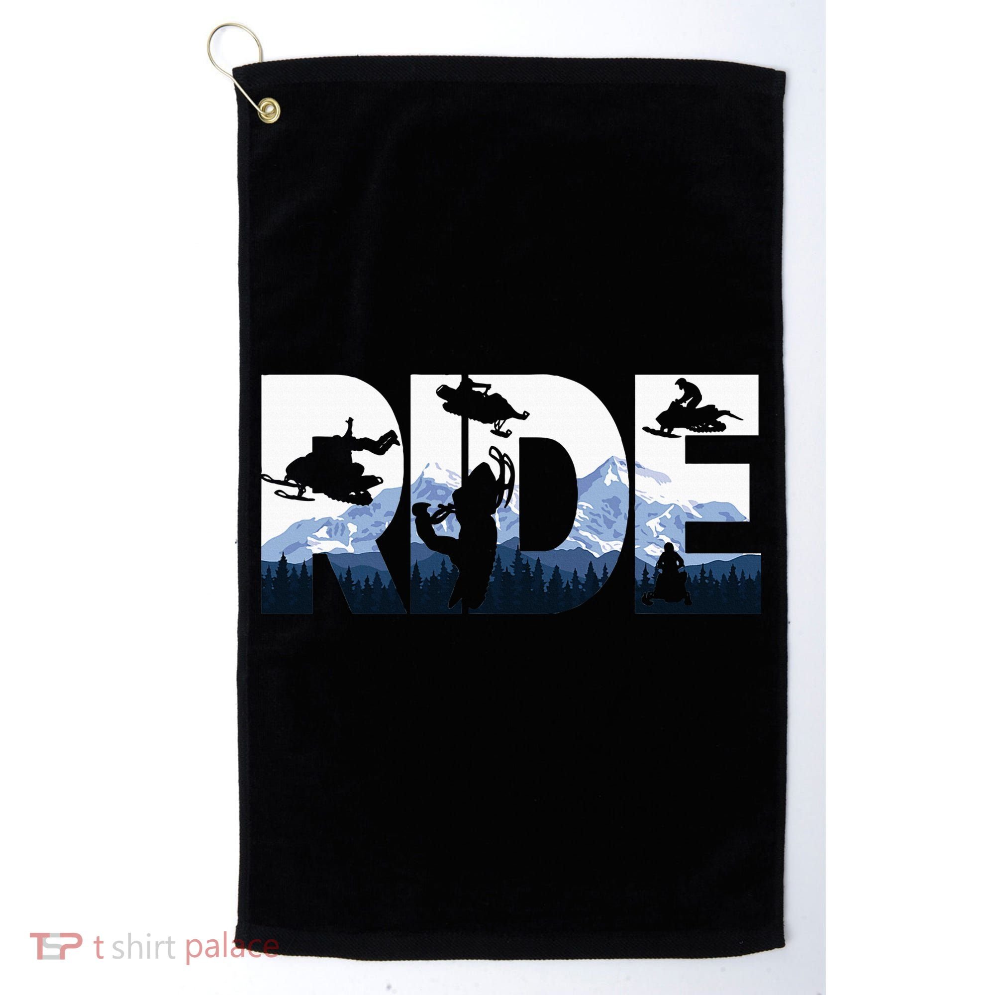 Snowmobile Ride Snow Mountain Snowmobiling Winter Sport Golf Towel