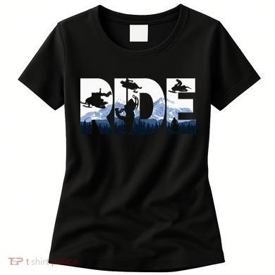 Snowmobile Ride Snow Mountain Snowmobiling Winter Sport Women's T-Shirt