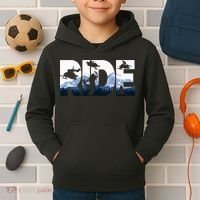 Snowmobile Ride Snow Mountain Snowmobiling Winter Sport Kids Hoodie thumb 2