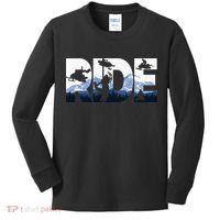Snowmobile Ride Snow Mountain Snowmobiling Winter Sport Kids Long Sleeve Shirt thumb 0