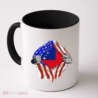 Samoan Roots Samoa Usa Samoan Pride Chest Samoan Flag Coffee Mug thumb 0