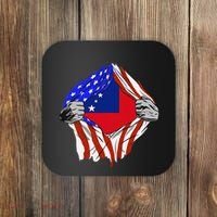 Samoan Roots Samoa Usa Samoan Pride Chest Samoan Flag Coaster thumb 0