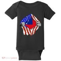 Samoan Roots Samoa Usa Samoan Pride Chest Samoan Flag Baby Bodysuit thumb 0