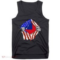 Samoan Roots Samoa Usa Samoan Pride Chest Samoan Flag Tank Top thumb 0