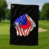Samoan Roots Samoa Usa Samoan Pride Chest Samoan Flag Golf Towel thumb 1