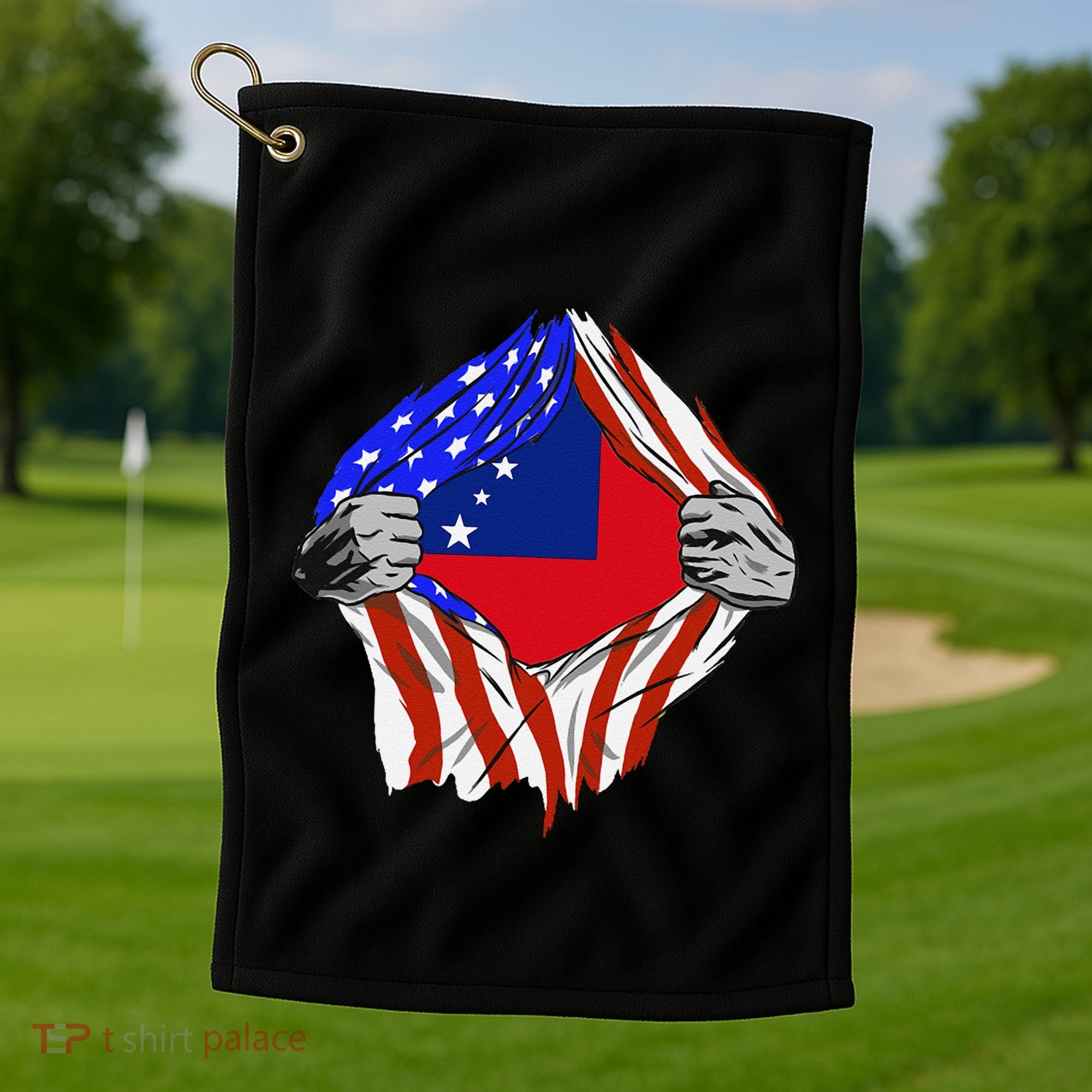 Samoan Roots Samoa Usa Samoan Pride Chest Samoan Flag Golf Towel