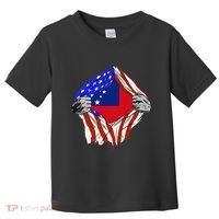 Samoan Roots Samoa Usa Samoan Pride Chest Samoan Flag Toddler T-Shirt thumb 0