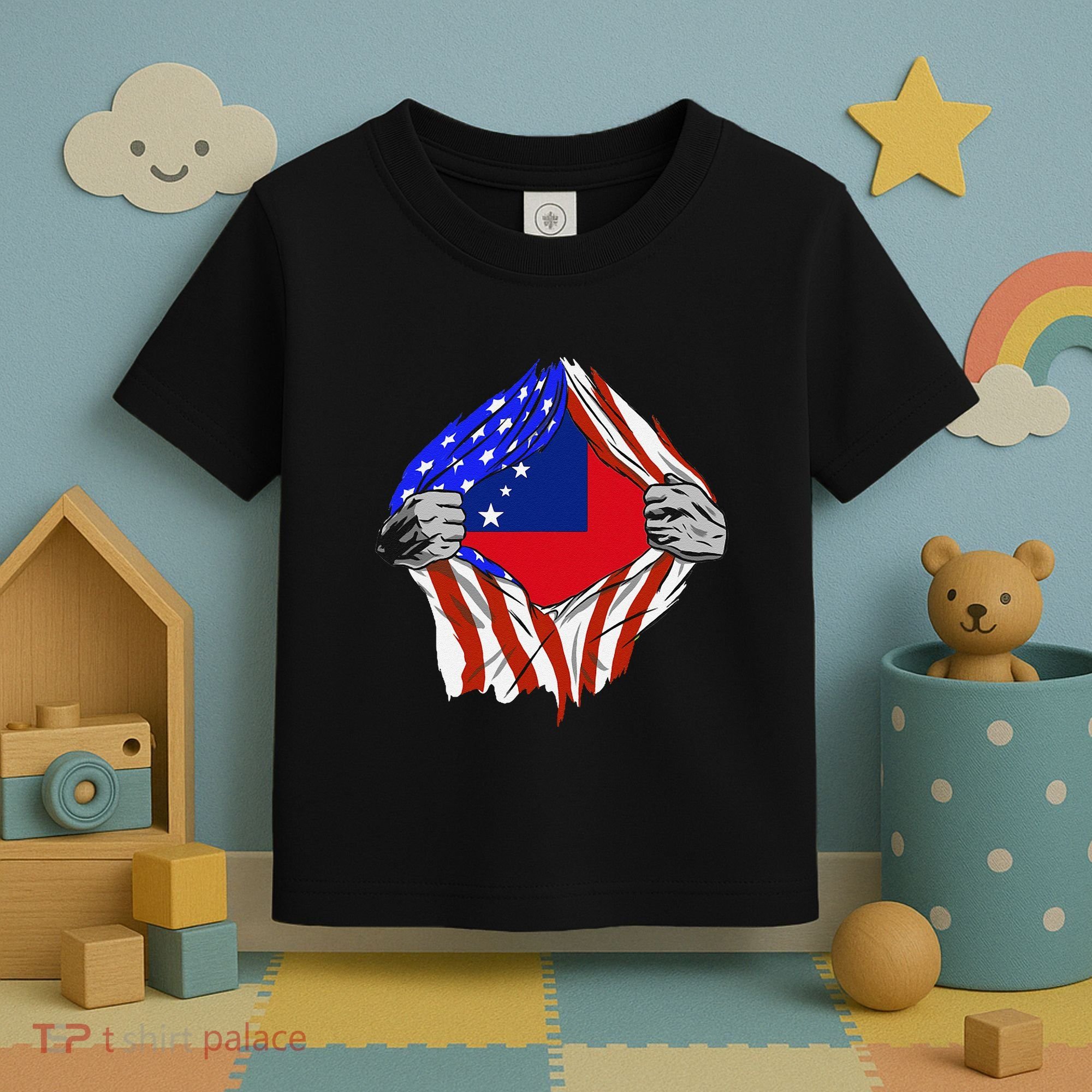 Samoan Roots Samoa Usa Samoan Pride Chest Samoan Flag Toddler T-Shirt