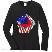 Samoan Roots Samoa Usa Samoan Pride Chest Samoan Flag Women's Long Sleeve Shirt thumb 0