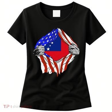 Samoan Roots Samoa Usa Samoan Pride Chest Samoan Flag Women's T-Shirt