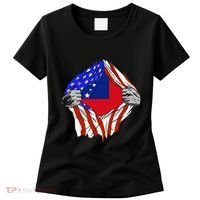 Samoan Roots Samoa Usa Samoan Pride Chest Samoan Flag Women's T-Shirt thumb 0
