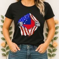 Samoan Roots Samoa Usa Samoan Pride Chest Samoan Flag Women's T-Shirt thumb 2