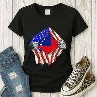 Samoan Roots Samoa Usa Samoan Pride Chest Samoan Flag Women's T-Shirt thumb 3