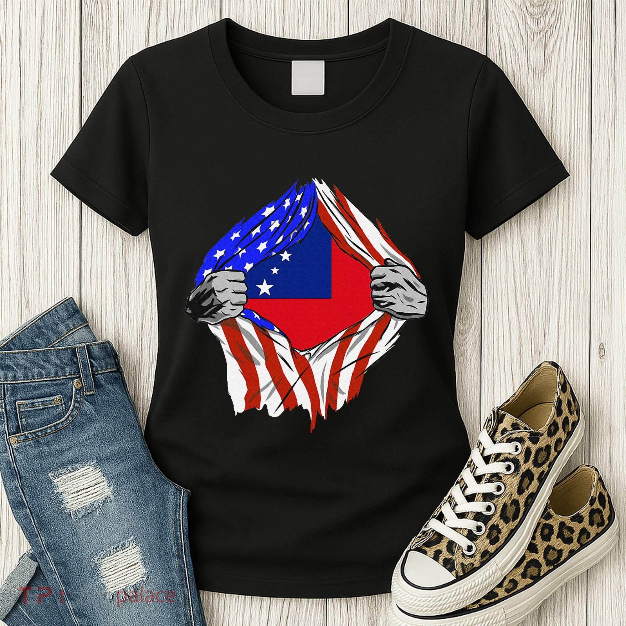 Samoan Roots Samoa Usa Samoan Pride Chest Samoan Flag Women's T-Shirt