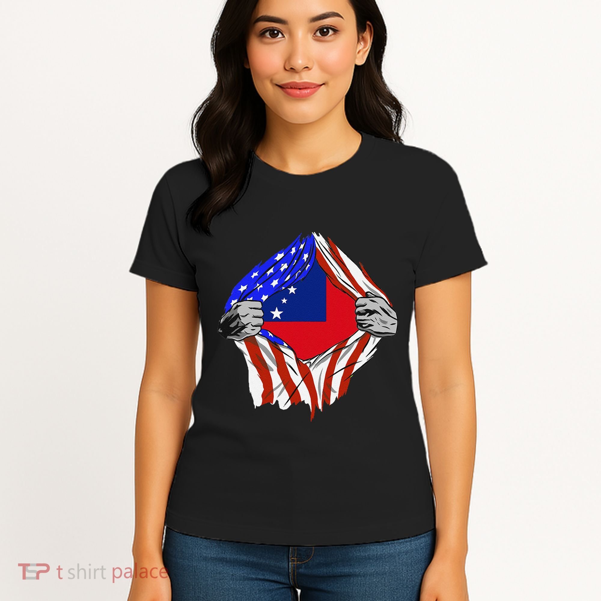 Samoan Roots Samoa Usa Samoan Pride Chest Samoan Flag Women's T-Shirt