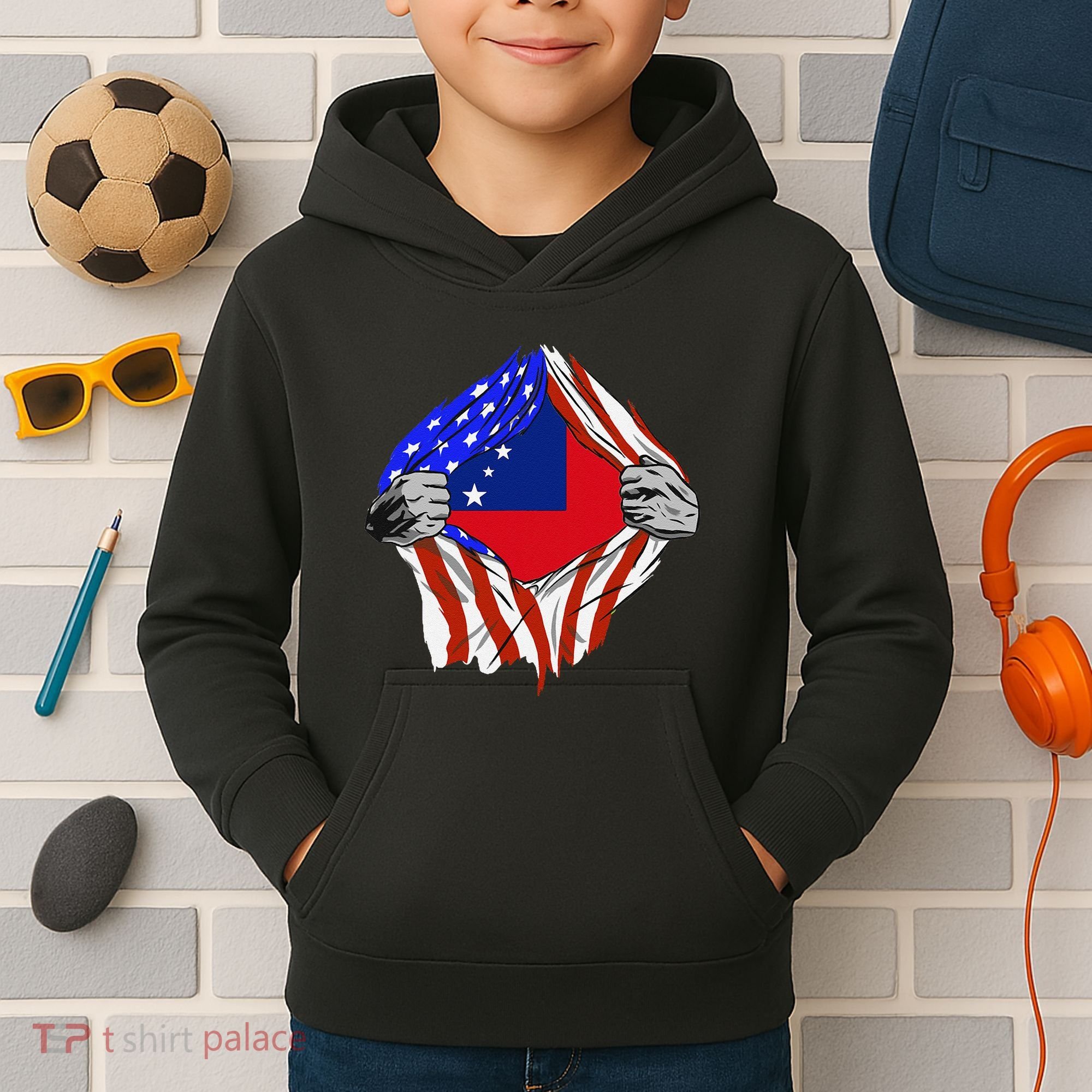 Samoan Roots Samoa Usa Samoan Pride Chest Samoan Flag Kids Hoodie