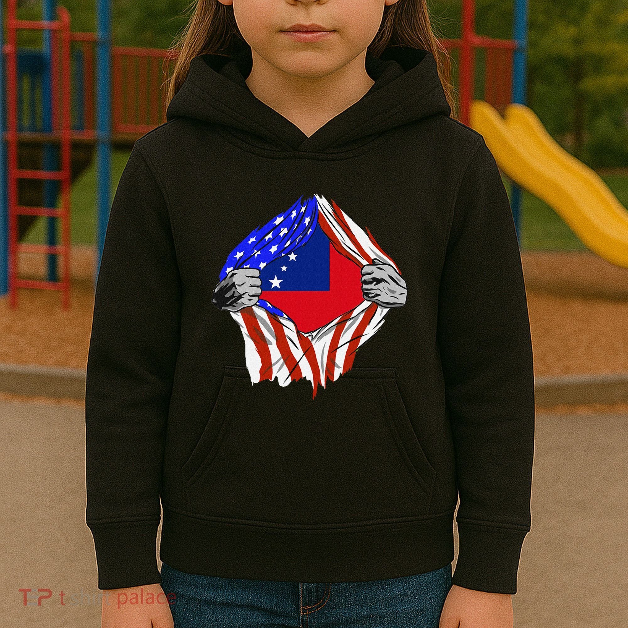 Samoan Roots Samoa Usa Samoan Pride Chest Samoan Flag Kids Hoodie