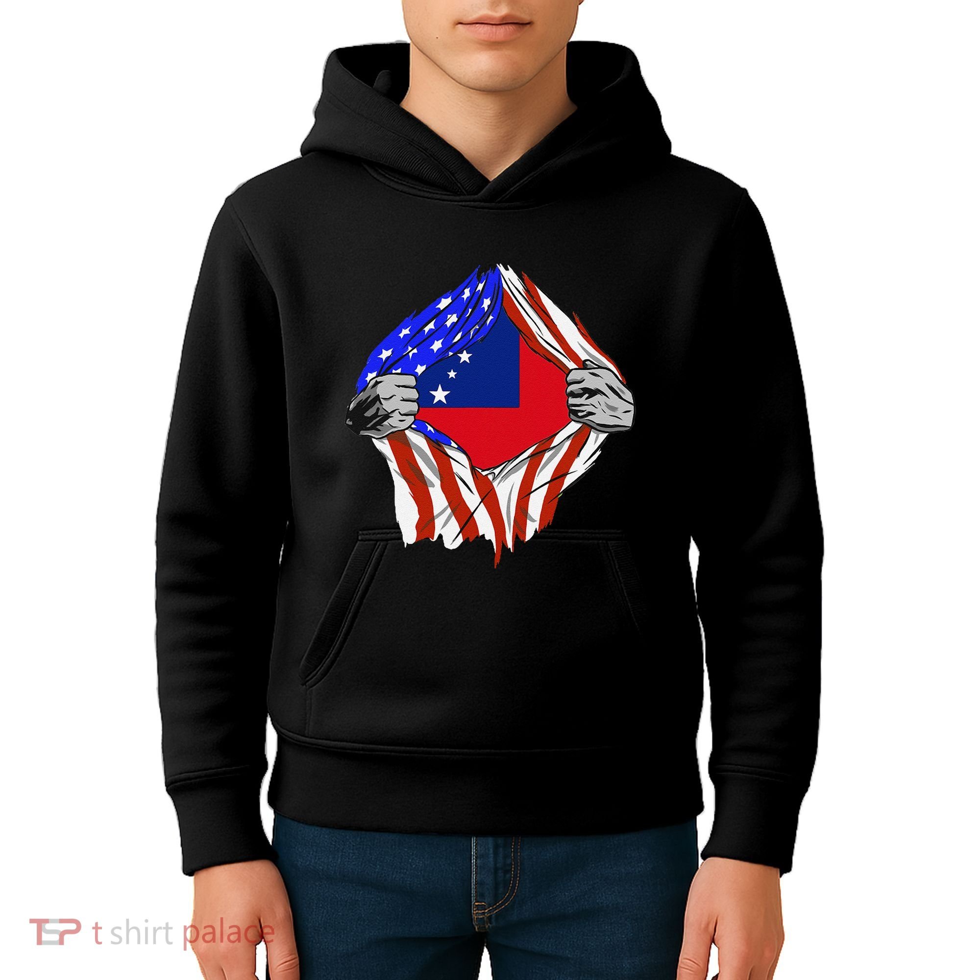 Samoan Roots Samoa Usa Samoan Pride Chest Samoan Flag Kids Hoodie