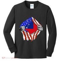 Samoan Roots Samoa Usa Samoan Pride Chest Samoan Flag Kids Long Sleeve Shirt thumb 0