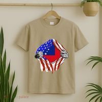 Samoan Roots Samoa Usa Samoan Pride Chest Samoan Flag T-Shirt thumb 2