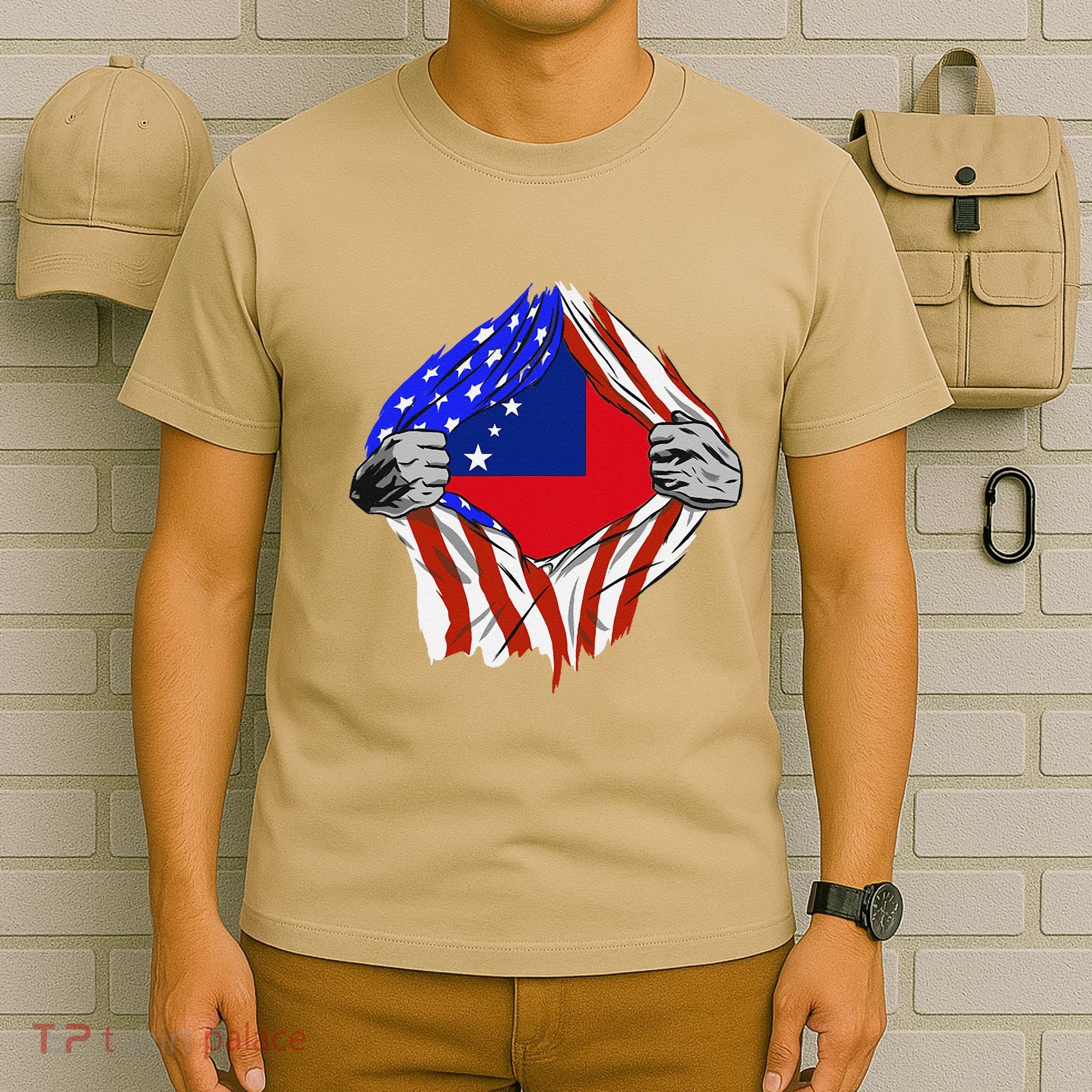 Samoan Roots Samoa Usa Samoan Pride Chest Samoan Flag T-Shirt