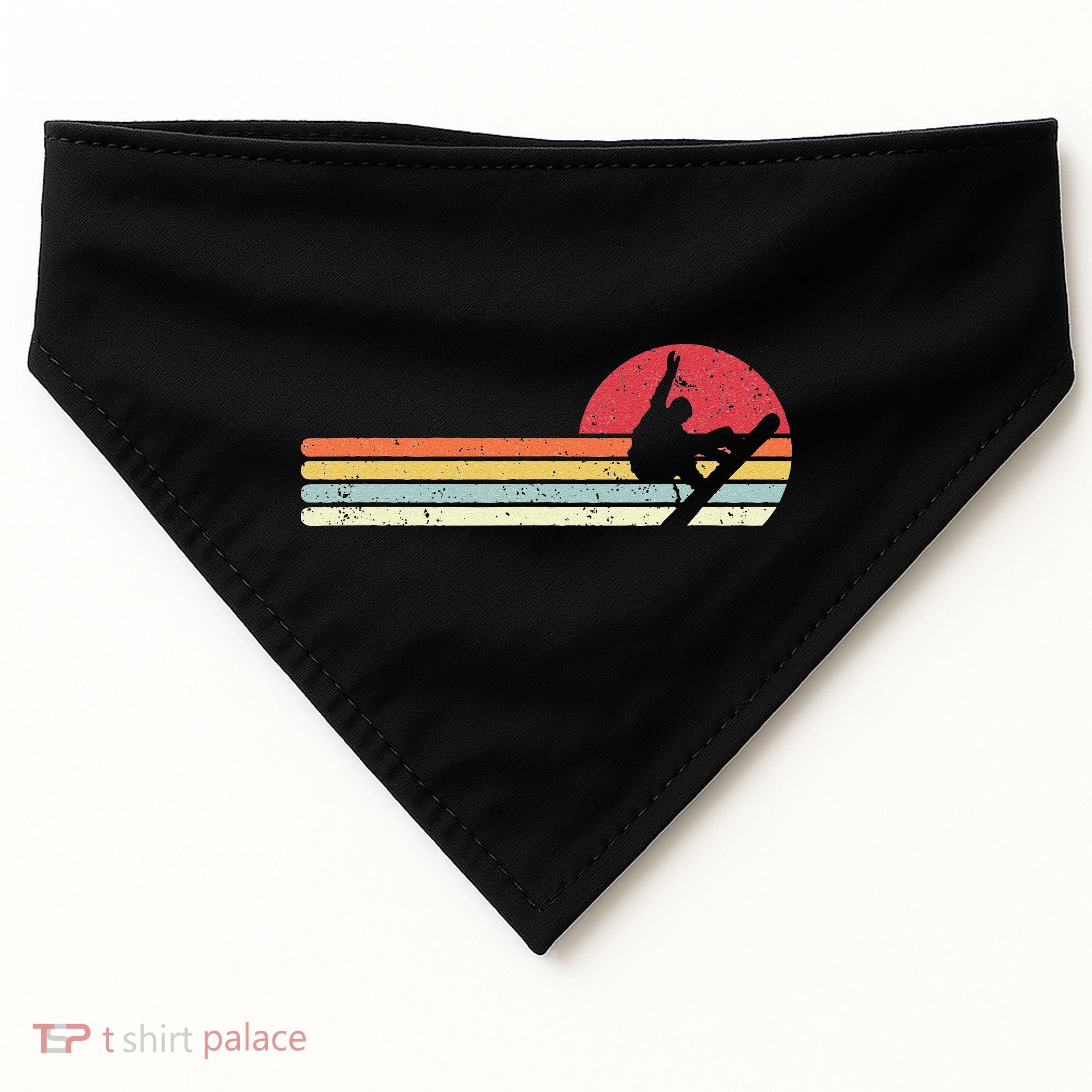 Snowboarding Retro Style For Snowboarder USA-Made Doggie Bandana