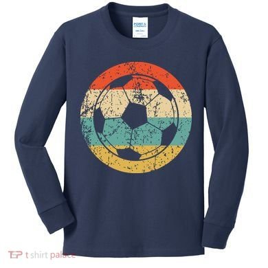 Soccer Retro Soccer Ball Kids Long Sleeve Shirt