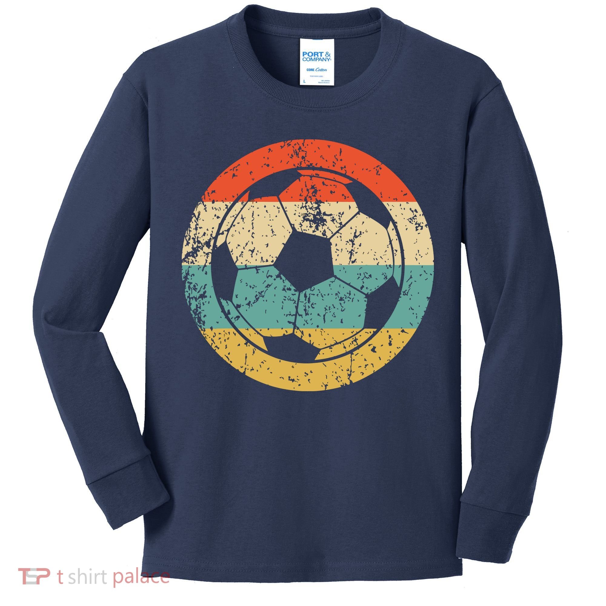Soccer Retro Soccer Ball Kids Long Sleeve Shirt