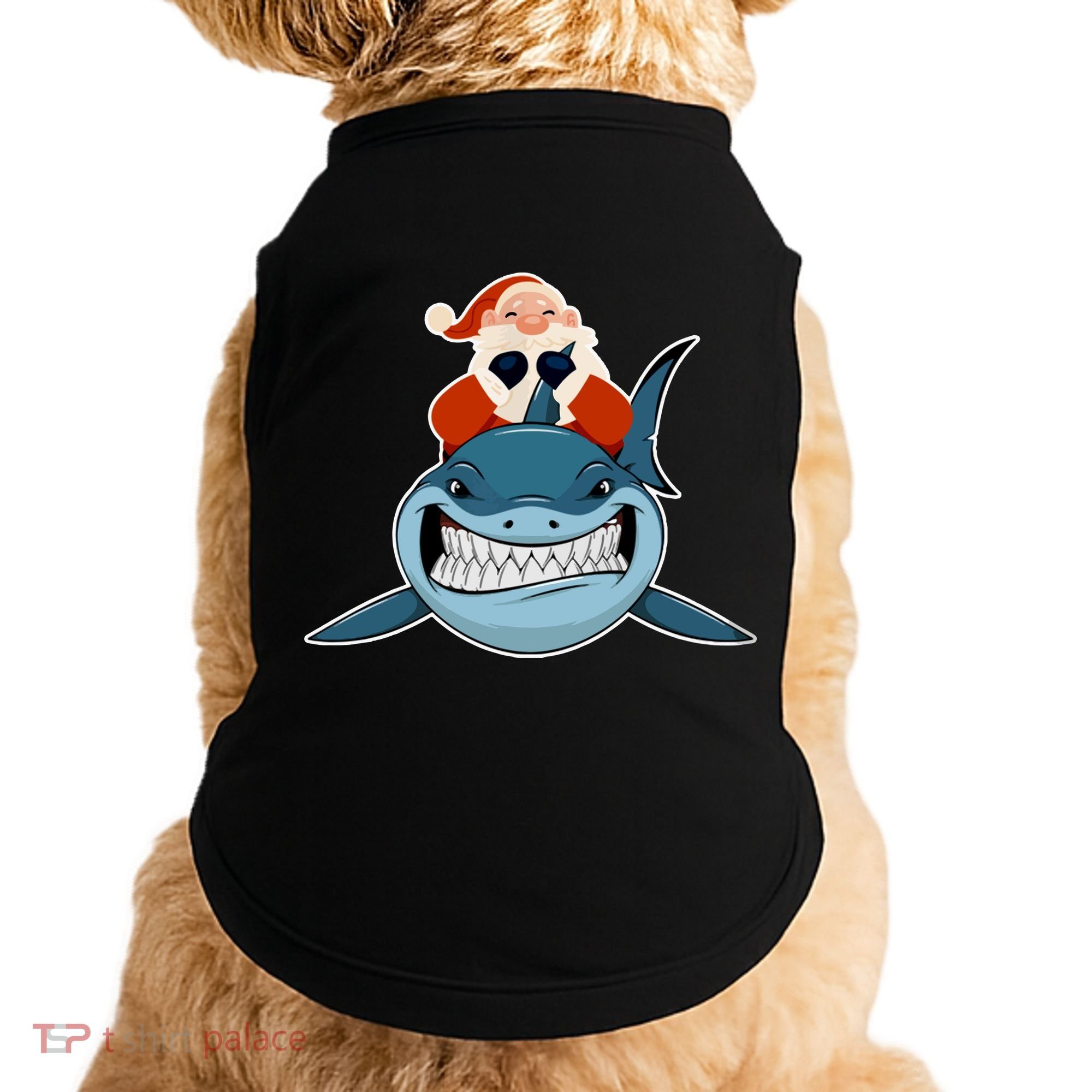 Santa Riding Shark Christmas Shark Doggie Tank