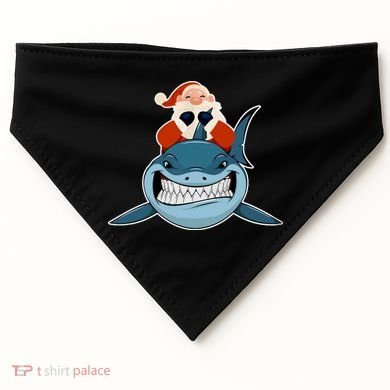 Santa Riding Shark Christmas Shark USA-Made Doggie Bandana