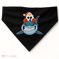 Santa Riding Shark Christmas Shark USA-Made Doggie Bandana thumb 0