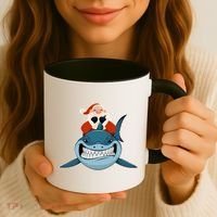 Santa Riding Shark Christmas Shark Coffee Mug thumb 3