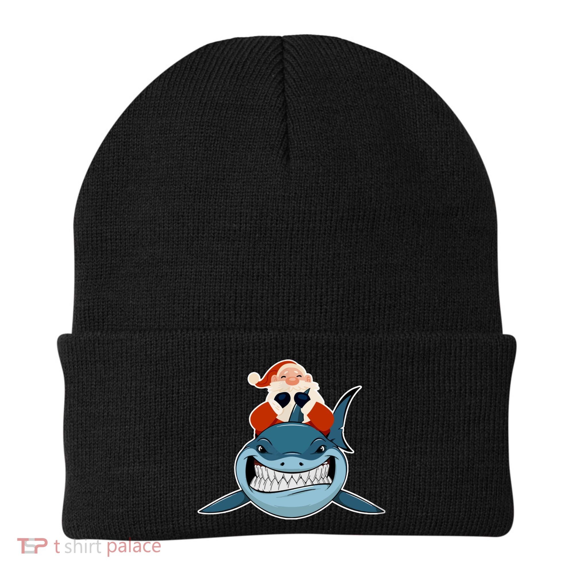 Santa Riding Shark Christmas Shark Beanie