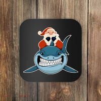Santa Riding Shark Christmas Shark Coaster thumb 0