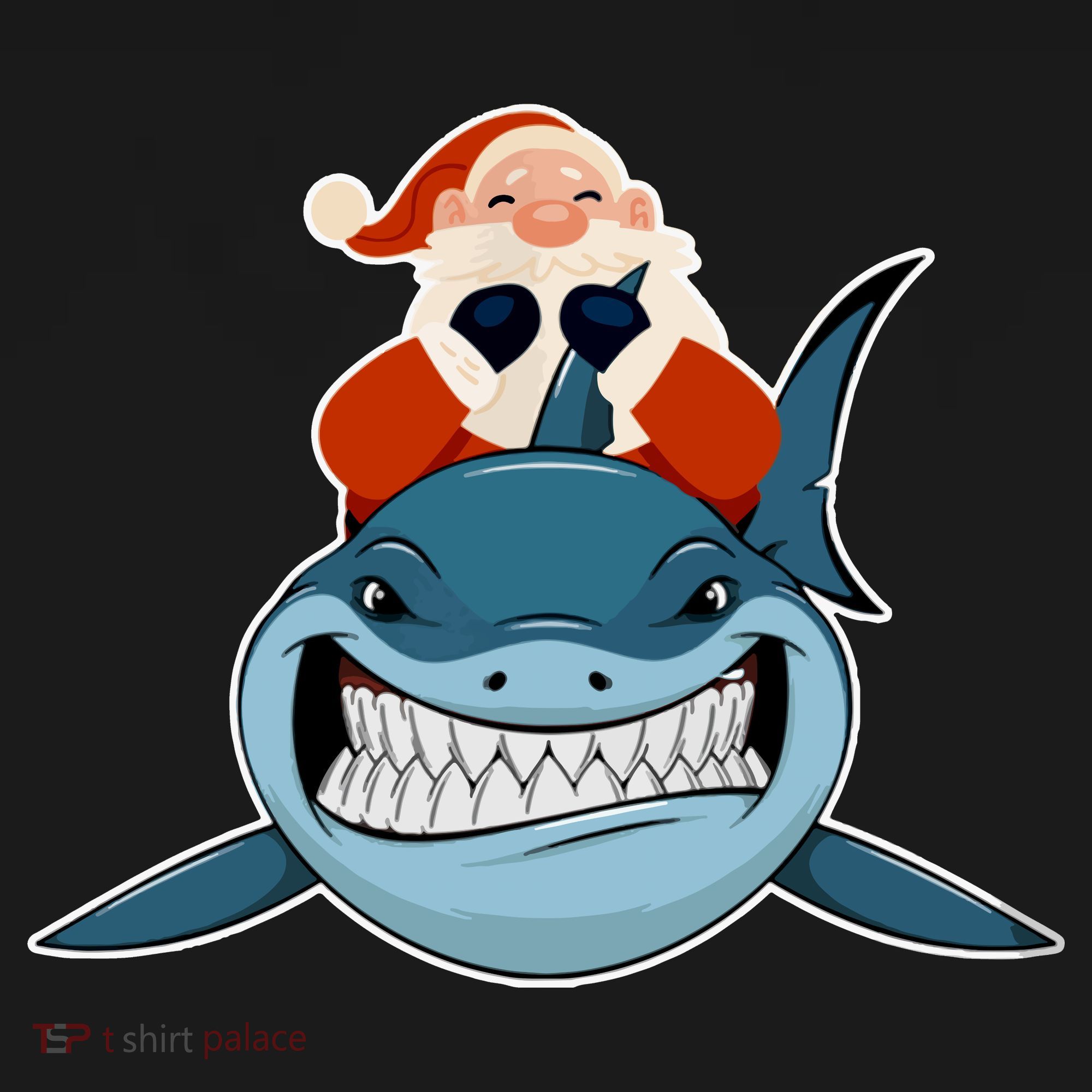 Santa Riding Shark Christmas Shark Coaster