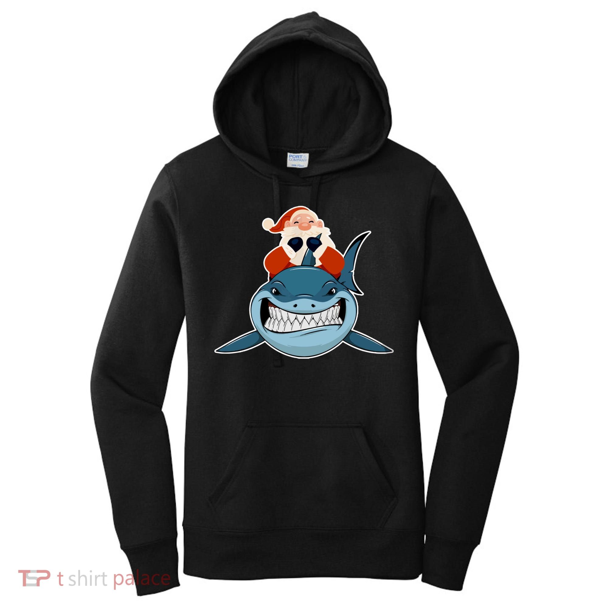 Santa Riding Shark Christmas Shark Women's Hoodie